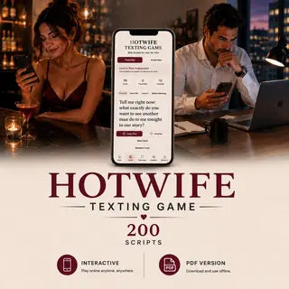 200 Hotwife Texts for Couples, Interactive Fantasy Scripts, Adult PDF Card Deck image 1