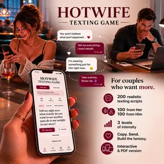 200 Hotwife Texts for Couples, Interactive Fantasy Scripts, Adult PDF Card Deck image 2