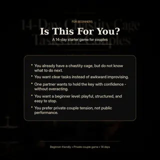 Chastity Cage 14 Day Tasks for Couples PDF, Keyholder Game for Beginners, femdom guide image 2