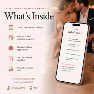 Shy Hotwife Starter Challenge, 14 Day Interactive Guide for Couples, Beginner Hotwife, PDF Workbook image 3