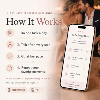 Shy Hotwife Starter Challenge, 14 Day Interactive Guide for Couples, Beginner Hotwife, PDF Workbook image 4