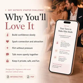 Shy Hotwife Starter Challenge, 14 Day Interactive Guide for Couples, Beginner Hotwife, PDF Workbook image 6