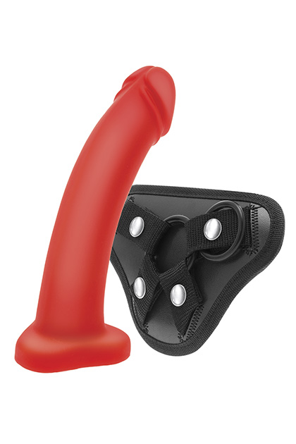 Semirealist Harness+Dildo Red