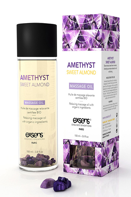 Relaxing Oil With Organic Ingredientes And Stones Amethyst Sweet Almond 100 ml.