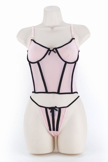 CORSET & G, DOT MESH   PINK