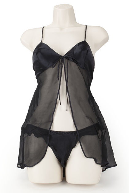 BABY DOLL & THONG NEGRO L