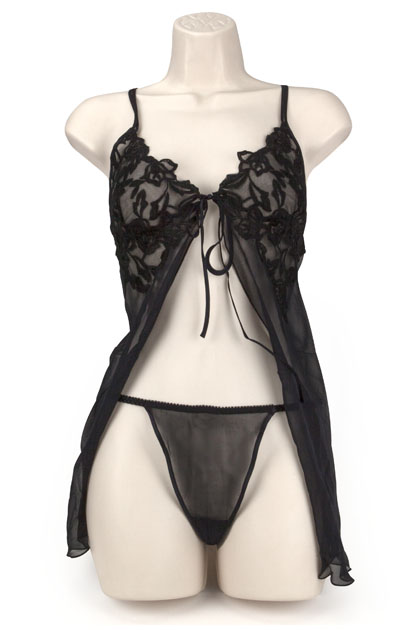 BABY DOLL SET LACE NEGRO S