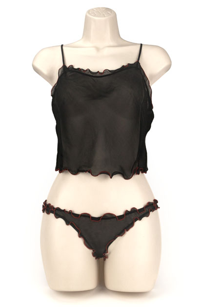 CAMI/THONG  TRIM NEGRO M